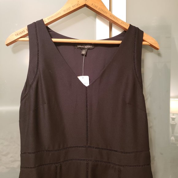 🍋NWT Banana Republic Classic Black Midi Dress (Size 6) - Picture 6 of 7